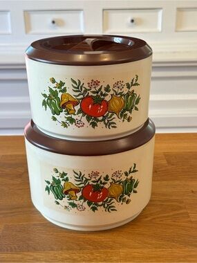 🍅 Vintage Sterilite No. 840 “Spice of Life” Nesting Canisters | Set of 2 | 70s